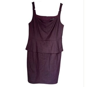 Banana Republic dress peplum NEW wool 12 petite Elegant Purple Sleeveless lined